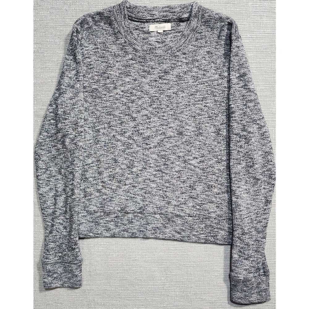 Madewell‎ Gray Knit Crewneck Cropped Sweater Long Sleeve Size M